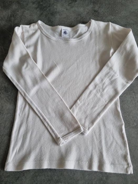 T-shirt à manches longues fille - blanc / crème - 8 ans - Petit Bateau - photo numéro 3