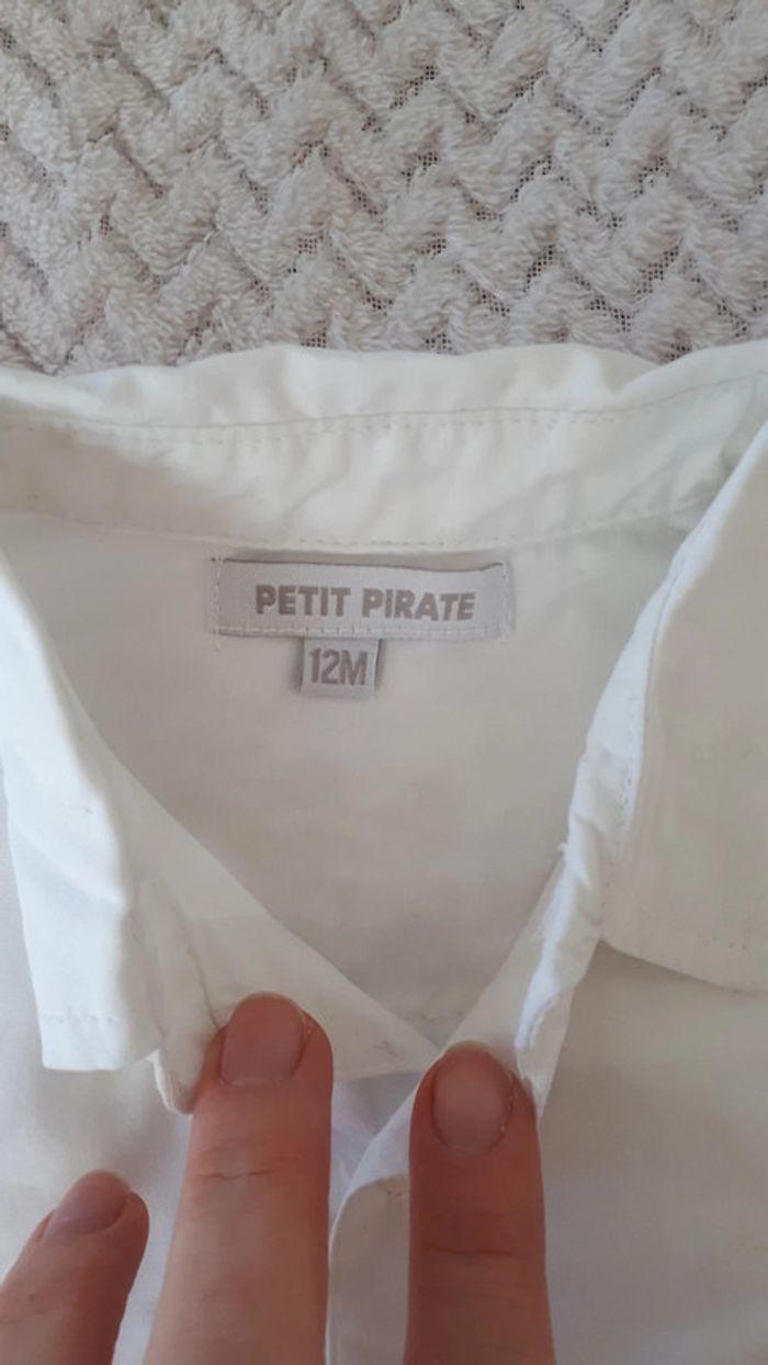 Ensemble garçon chemise et pantalon/short blanc gris Petit Pirate 12 mois neuf - photo numéro 10