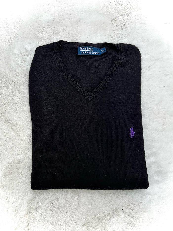 Pull Ralph Lauren noir avec logo violet taille XL - photo numéro 1