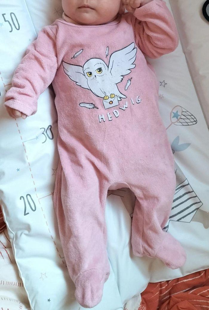 Pyjama une pièce rose Harry Potter Edwige 3 mois - photo numéro 1