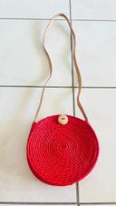 Sac en raphia rouge