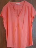 Blouse manches courtes couleur corail