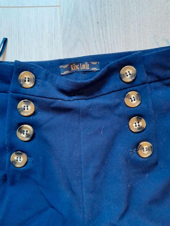 King louie pantalon bleu taille haute taille 36 - photo numéro 2