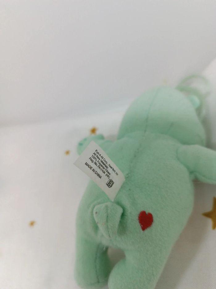 Small Care bears 2001 tcfc Bisounours mini petit peluche Teddy ours vert green rainbow étoile Stars - photo numéro 9