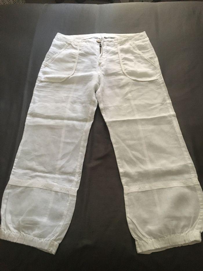 Pantalon blanc lin - photo numéro 1