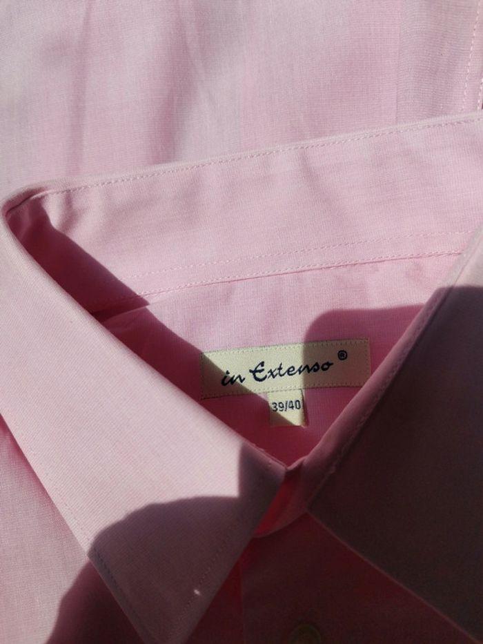 Chemise uni rose in extenso vintage 39/40 - photo numéro 3