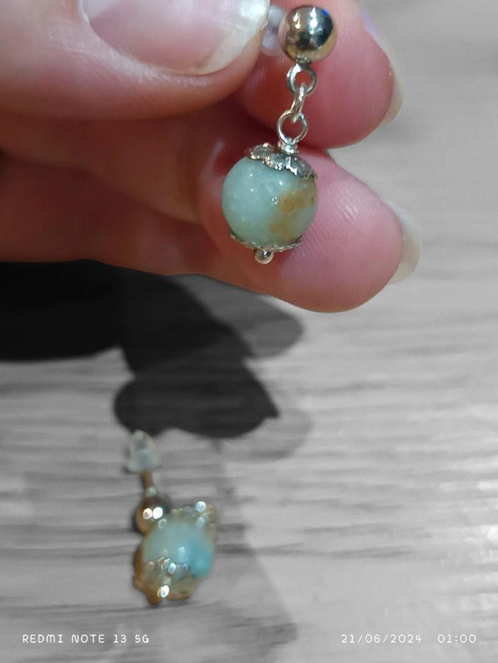 Boucles d'Oreilles en Amazonite - photo numéro 3