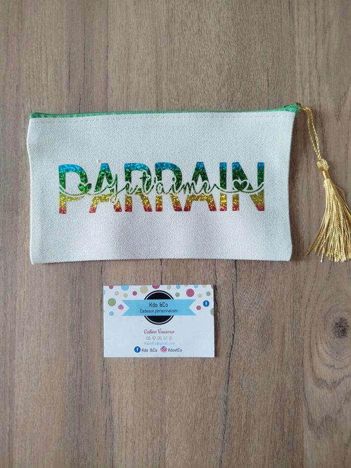 Trousse en toile parrain je t'aime - photo numéro 1