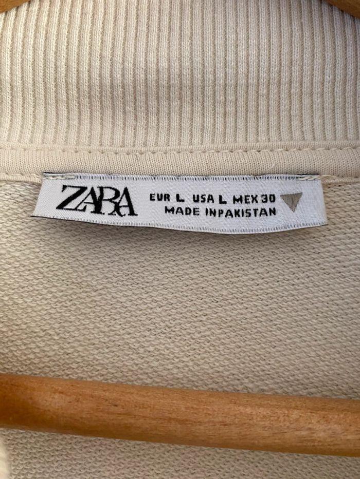 Veste zippée ZARA crème taille L - photo numéro 2