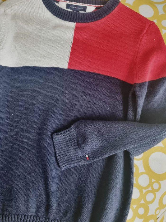 Pull Tommy Hilfiger T: M 8 10 ans bleu, blanc & rouge - photo numéro 6