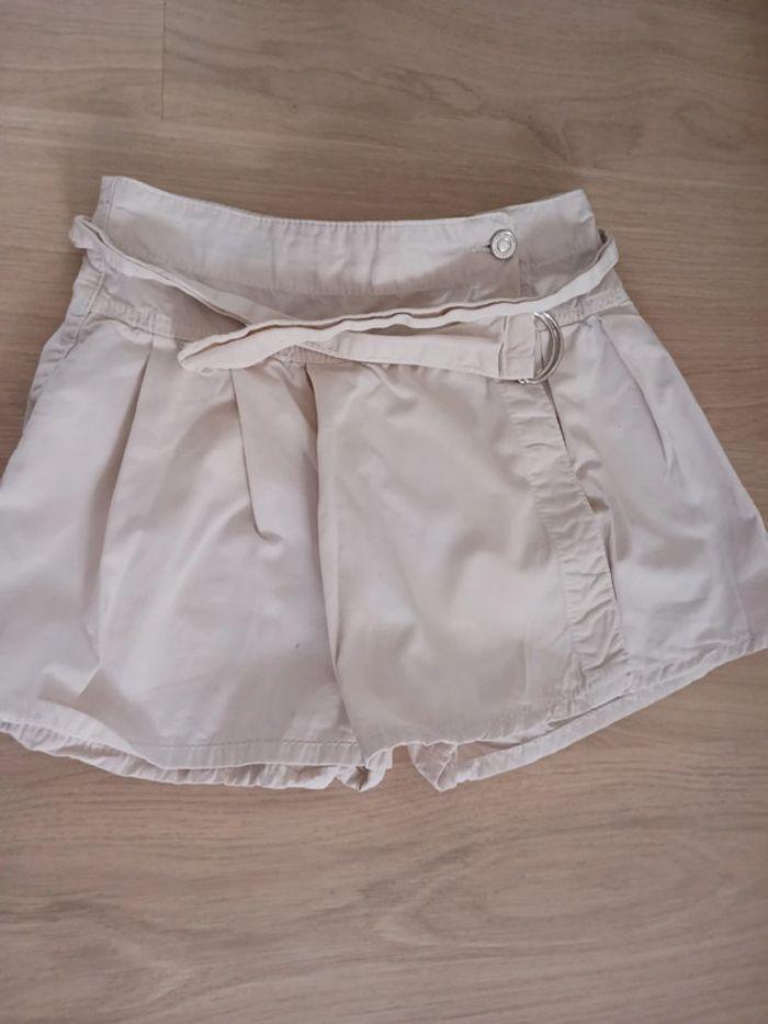 Jupe short plissée beige 13 / 14 ans Zara - photo numéro 1