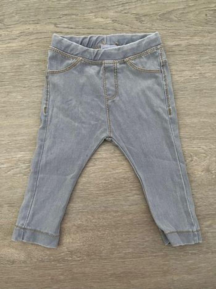 Jegging bleu/ gris 6-9 mois - photo numéro 1