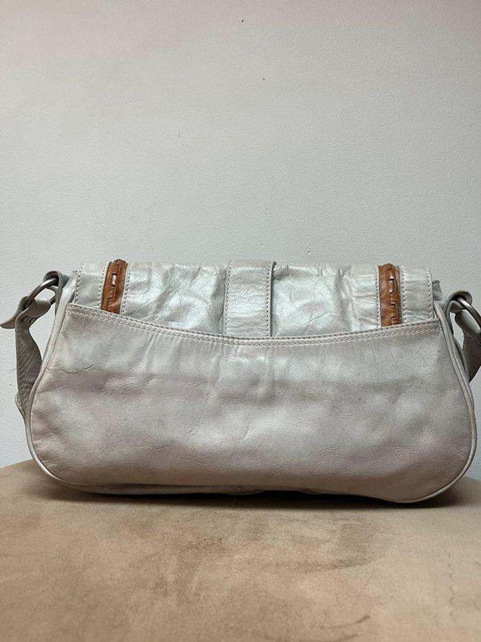 Sac en cuir Christian Dior Gaucho gris beige selle vintage bandoulière - photo numéro 3