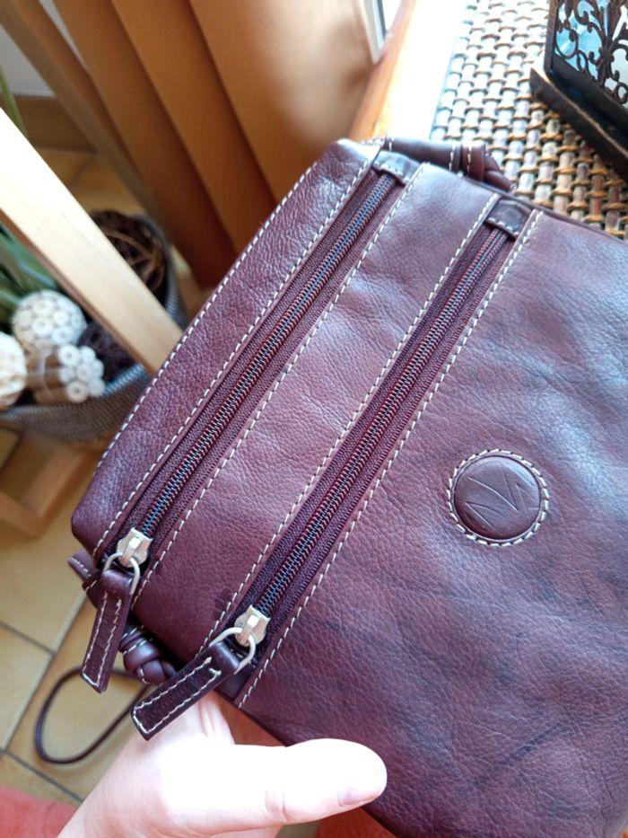 Petit sac bandoulière Vera Pelle Violet vintage - photo numéro 7