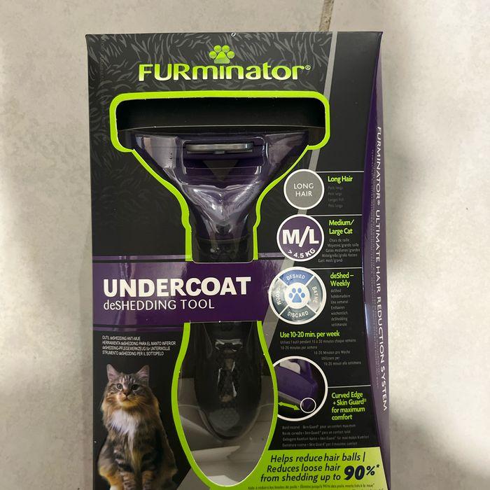 Brosse pour chat furminator taille M/ L poil long neuve - photo numéro 1