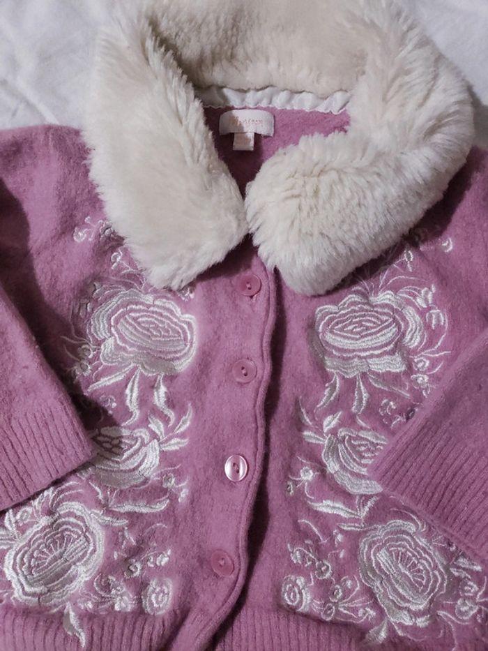 Gilet rose qualité 12 mois 70% laine d'agneau - photo numéro 2