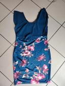 robe bleu fleuris