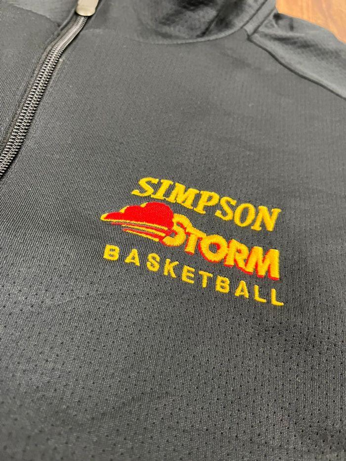 Veste sport Vintage 90's Nike Team basketball Simpson Storm USA noir brodée 3XL / XXXL - photo numéro 6