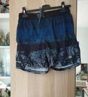 Short de bain bleu, noir et blanc longboard - Taille M