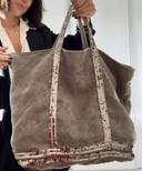 Sac Cabas Vanessa Bruno XL en lin Kaki