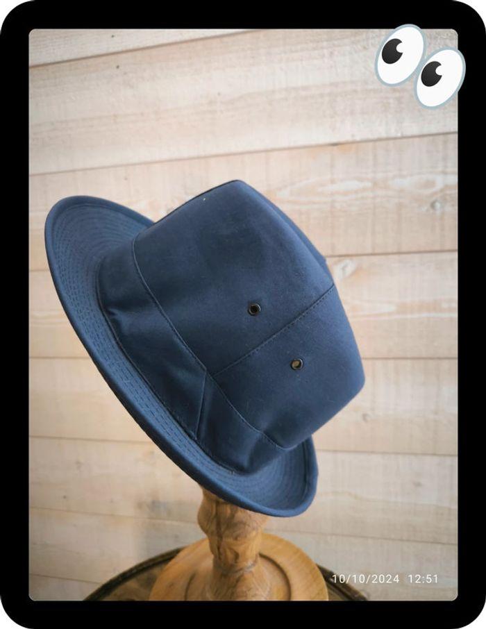 Chapeau fedora bleu vintage taille 54 - photo numéro 1