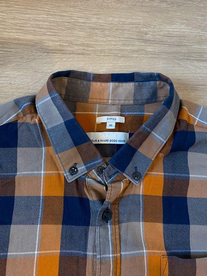 Chemise à carreaux bleu et orange Jules taille XL - photo numéro 5