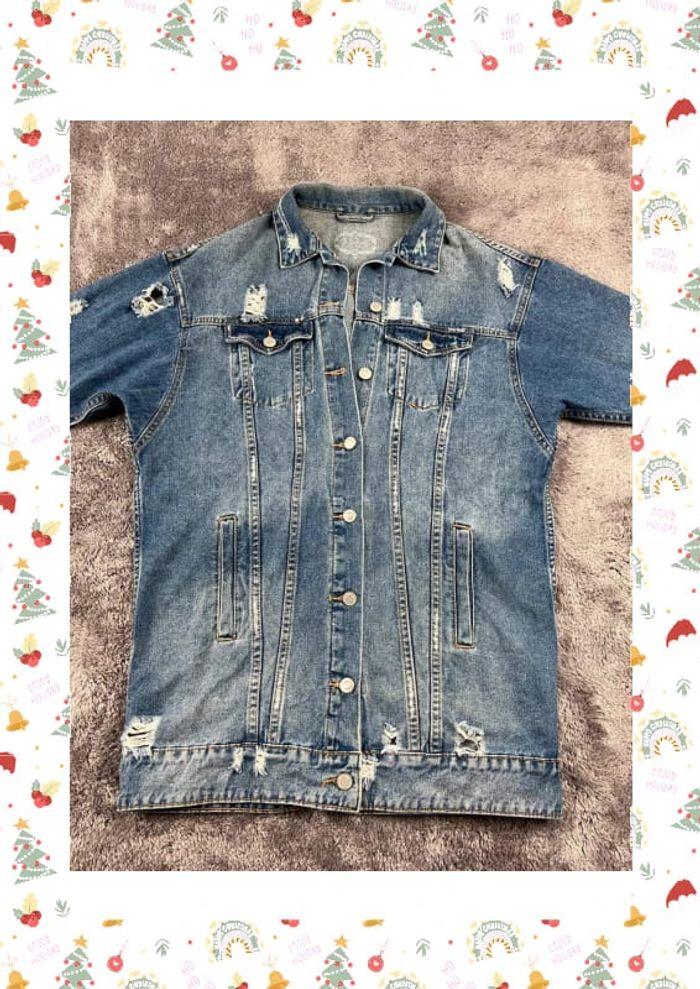 👕 Veste longue en Jeans vintage y2k Bleu Clair Taille M 👕 - photo numéro 6