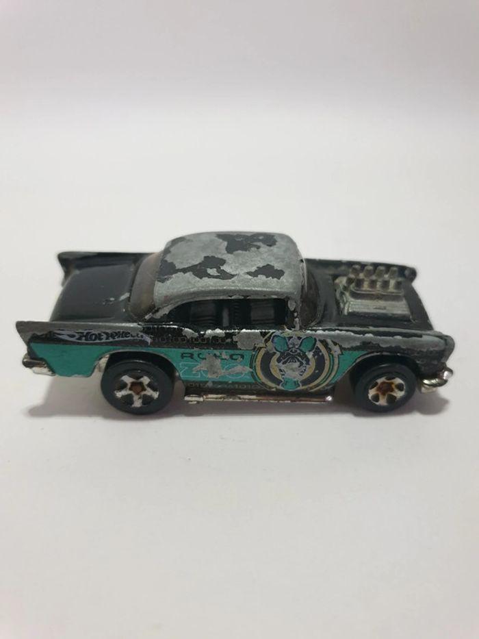 Hot Wheels '57 Chevy 1976 Dragster Noir Robo Zoo - photo numéro 5