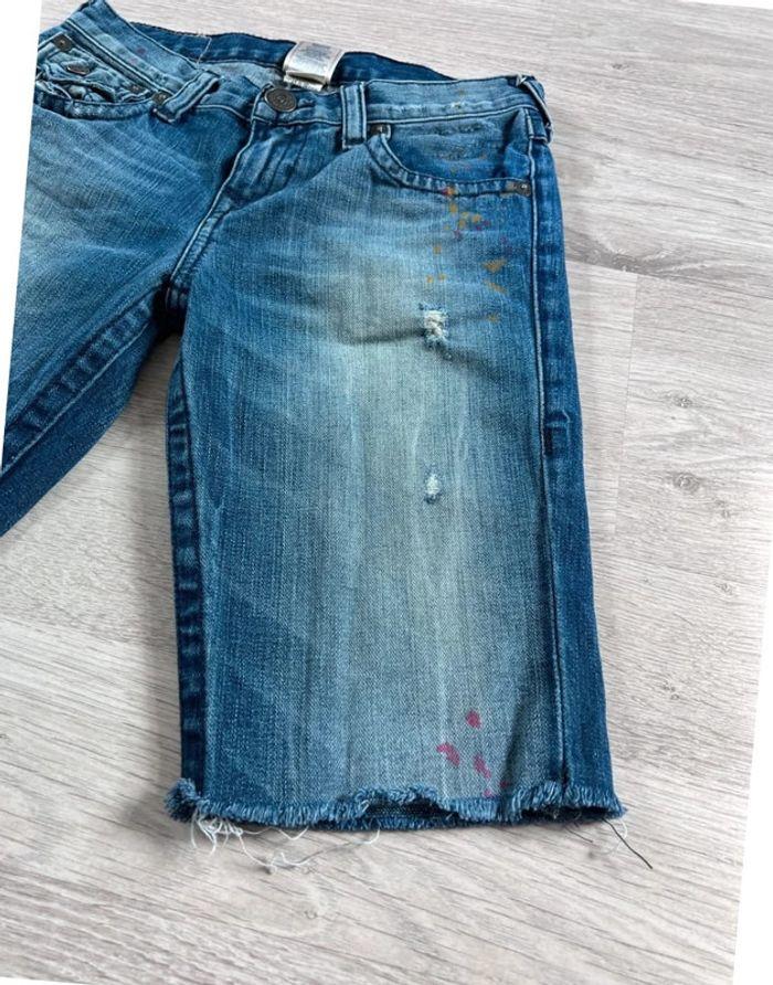 🩳 Short vintage brodé en jean True Religion Bleu Taille XS 🩳 - photo numéro 15