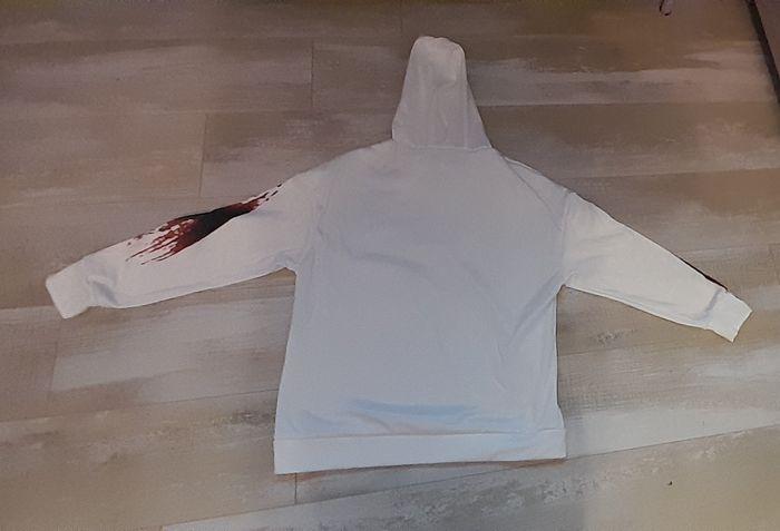 Sweat blanc capuche halloween "I'm ok It's not my blood" - Taille S - photo numéro 5