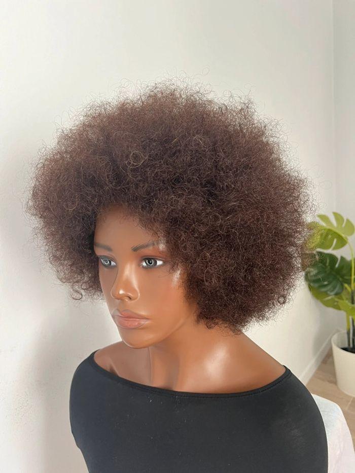 Perruque afro brune /châtain doux - photo numéro 1