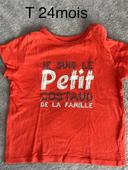 T-shirt petit costaud T 24mois