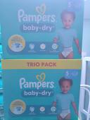 2 trio packs Pampers baby dry taille 5