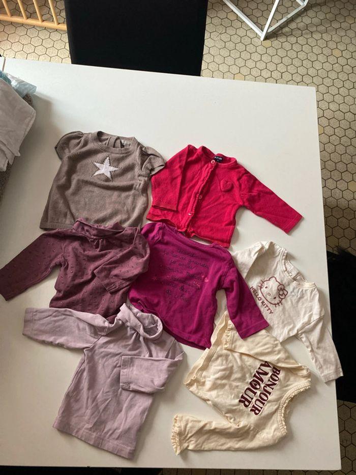 Lot de 7 hauts manches longues pour bébé fille - photo numéro 1