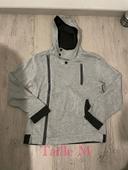 Gilet sweat zip à capuche gris et noir HGE ND taille M