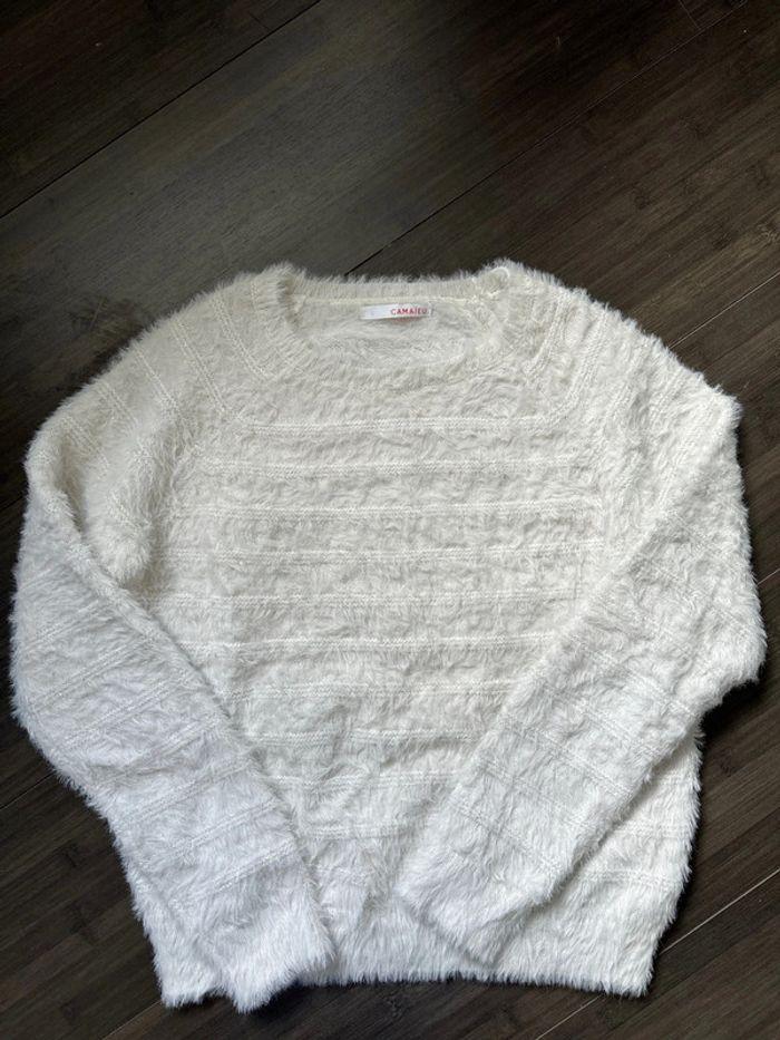 Pull blanc Camaïeu taille S - photo numéro 1