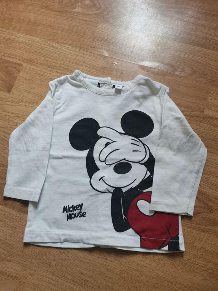 Tee-shirt manches longues Mickey 6 mois - photo numéro 1