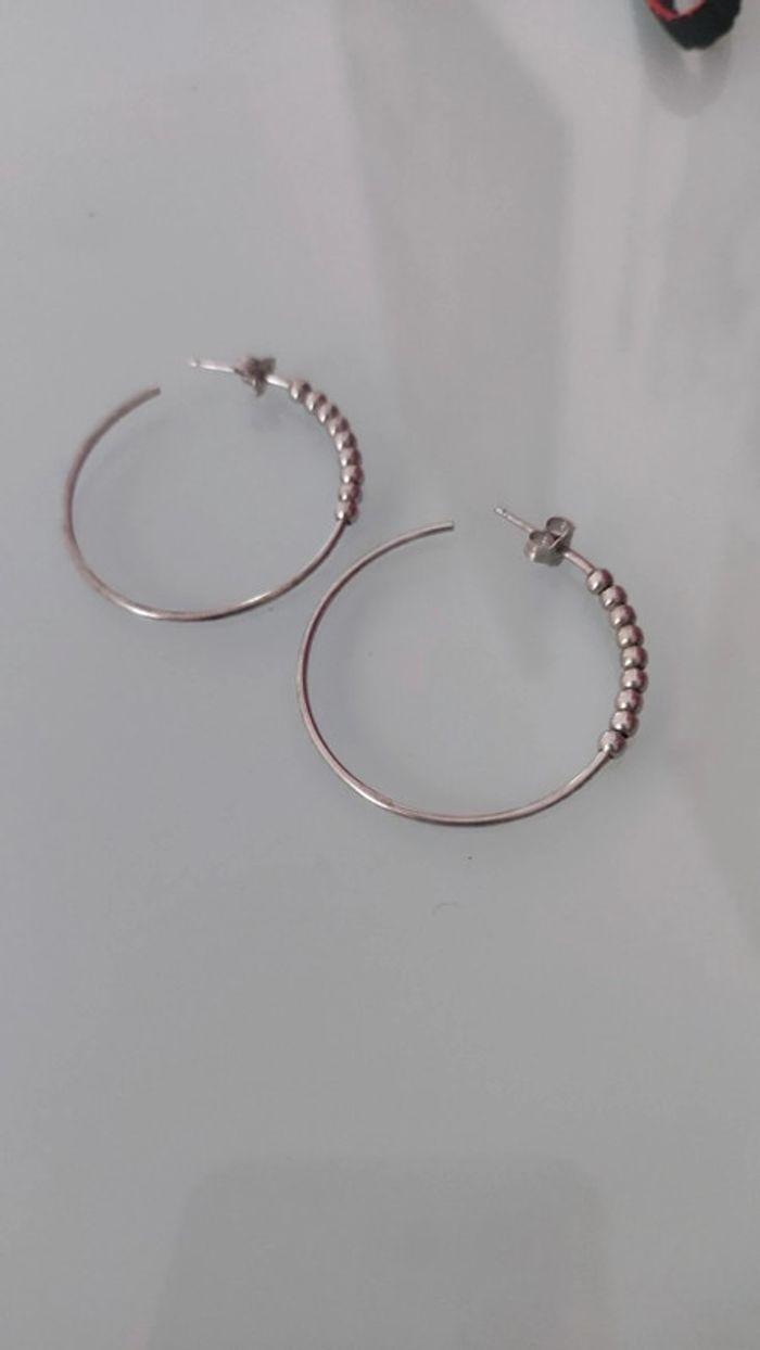 Boucles d'oreilles créoles en argent - photo numéro 4