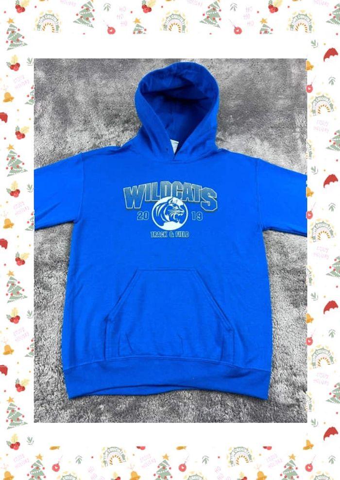 👕 Sweat à capuche University Rare Vintage y2k 90s 2000s Wildcats Track & Field 2019 Bleu Taille S 👕 - photo numéro 6