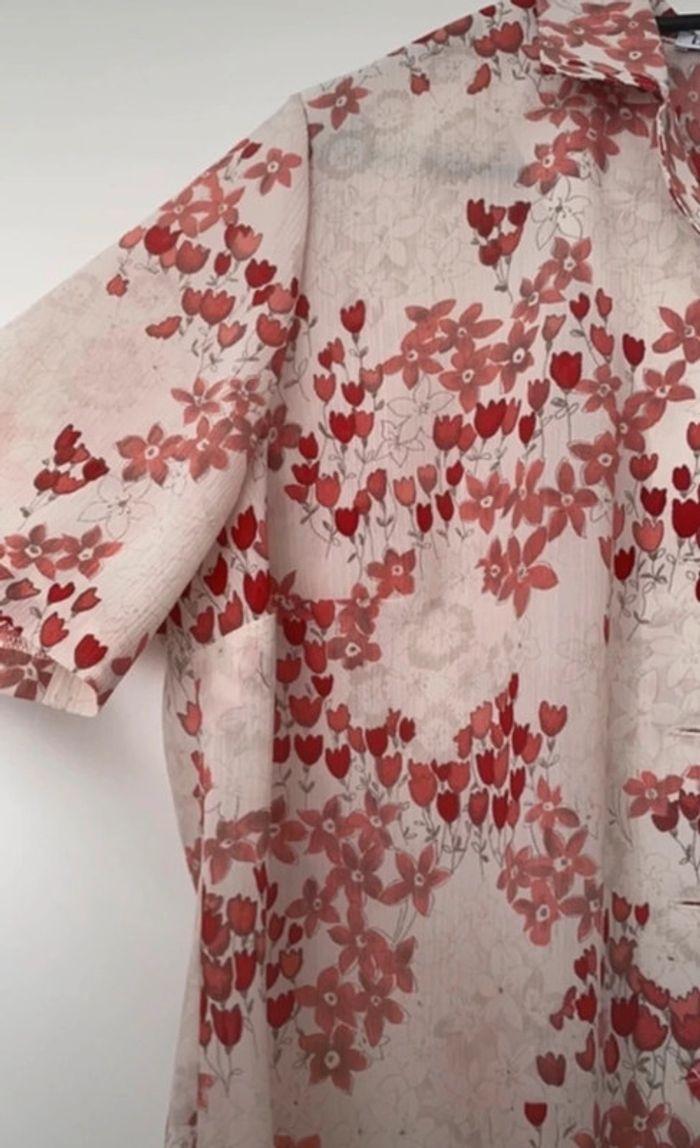 Chemise à fleur vintage, Françoise de France, taille 48 très bon état - photo numéro 2