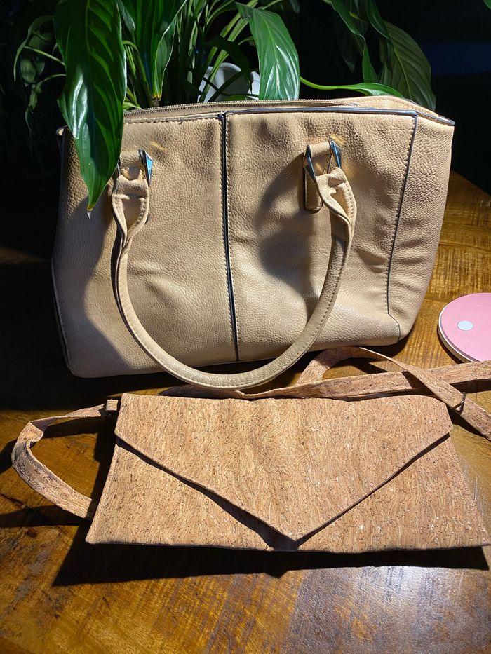 Lot sac et pochette beige - photo numéro 1