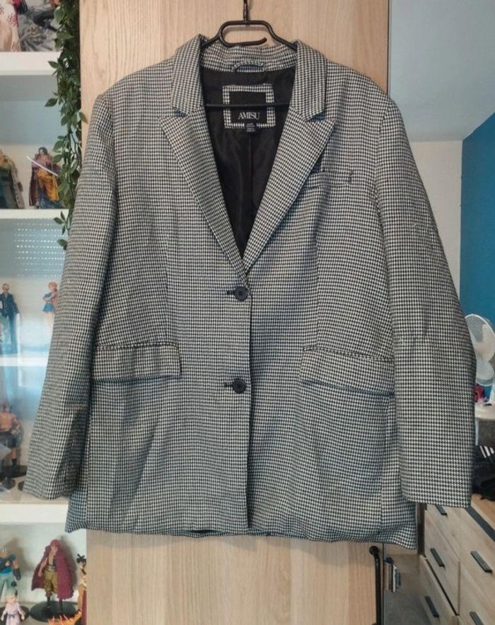 Veste blazer pied de poule noir gris et blanc Neuf New yorker / Amisu - Taille XL 42