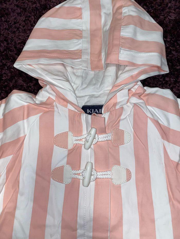 Veste de pluie imperméable Kiabi  12 mois rose et blanc - photo numéro 1