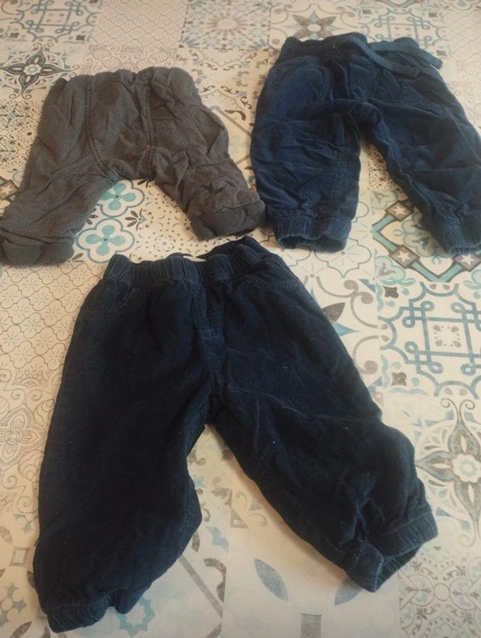 Lot de 3 pantalons chaud hiver doublé 9 mois tbe - photo numéro 1