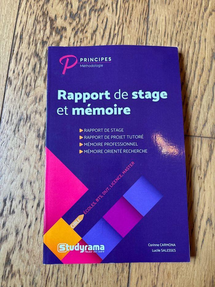 Livre « rapport de stage et mémoire » - photo numéro 1