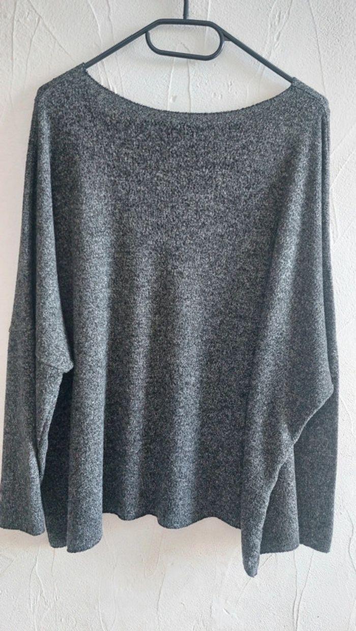 Pull grande taille gris chiné - photo numéro 5