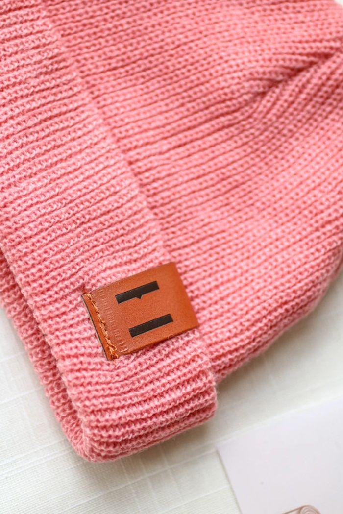 Bonnet mailles rose orangé, - photo numéro 2