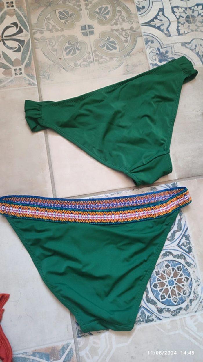 Lot de 2 bas de maillots de bain bikini vert - photo numéro 2