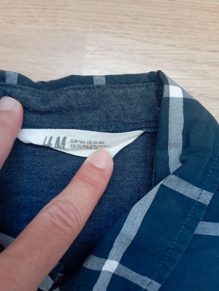 Chemise manches courtes à carreaux H&M 14 ans - photo numéro 2