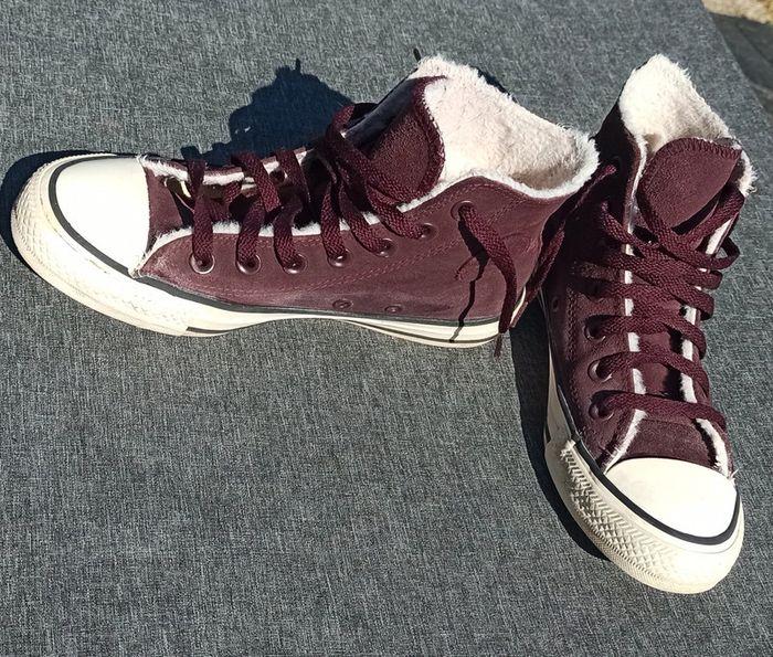 Paire de Converses montantes fourrées taille 36,5 - photo numéro 1